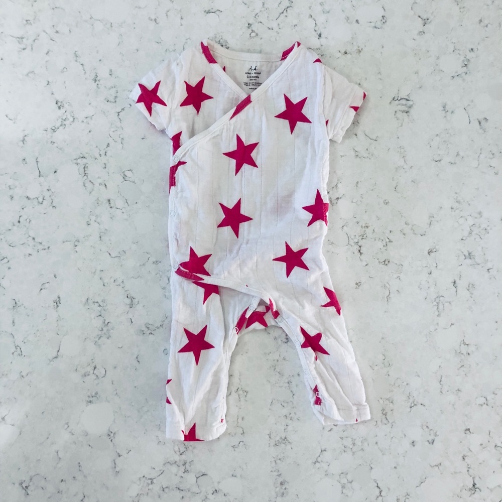 Pink Star baby Romper